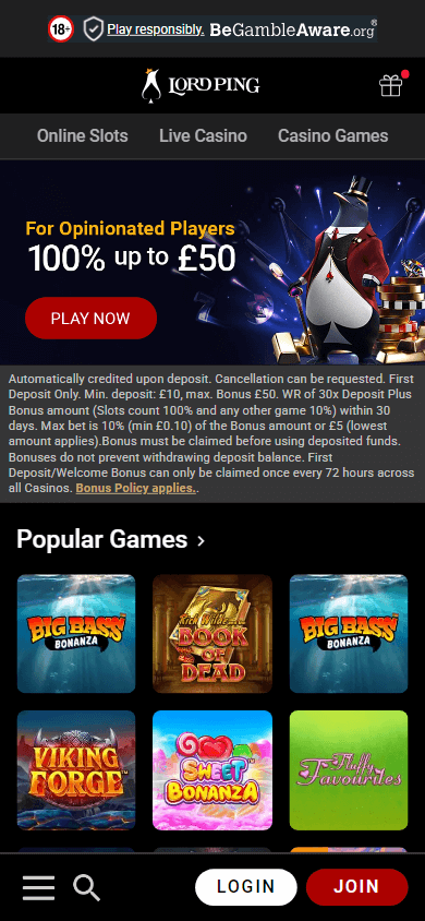 Lord Ping Casino Mobile screenshot